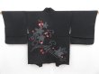 Photo1: 4621T02z580 Vintage Japanese Kimono Silk HAORI Maple Black (1)