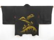 Photo1: 4621T11z480 Vintage Japanese Kimono Silk HAORI Trees Black (1)