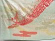 Photo6: 4621T12z1110 Vintage Japanese Kimono Silk FURISODE Peacock Celadon (6)