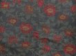 Photo5: 4621T13z790 Vintage Japanese Kimono Silk TSUMUGI Flower Dark gray (5)