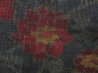 Photo6: 4621T13z790 Vintage Japanese Kimono Silk TSUMUGI Flower Dark gray (6)