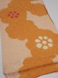 Photo2: 4i01z60  Japanese Kimono Silk  FABRIC Flower Light orange 39.8x14.0 (2)