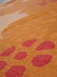 Photo4: 4i01z60  Japanese Kimono Silk  FABRIC Flower Light orange 39.8x14.0 (4)