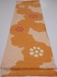 Photo5: 4i01z60  Japanese Kimono Silk  FABRIC Flower Light orange 39.8x14.0 (5)