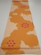 Photo5: 4i02z60  Japanese Kimono Silk  FABRIC Flower Light orange 40.2x14.0 (5)