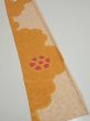 Photo2: 4i07z40  Japanese Kimono Silk  FABRIC Flower Light orange 56.7x6.9 (2)