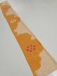 Photo5: 4i07z40  Japanese Kimono Silk  FABRIC Flower Light orange 56.7x6.9 (5)