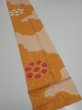 Photo2: 4i09z60  Japanese Kimono Silk  FABRIC Flower Light orange 79.5x6.9 (2)