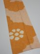 Photo2: 4i10z30  Japanese Kimono Silk  FABRIC Flower Light orange 33.5x6.9 (2)