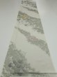 Photo5: 4i04z90  Japanese Kimono Silk  FABRIC Wave Light gray 61.4x14.0 (5)