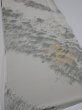 Photo2: 4i06z80  Japanese Kimono Silk  FABRIC Wave Light gray 61.4x14.0 (2)