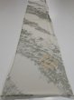 Photo5: 4i06z80  Japanese Kimono Silk  FABRIC Wave Light gray 61.4x14.0 (5)