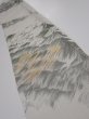 Photo1: 4i07z40  Japanese Kimono Silk  FABRIC Wave Light gray 54.3x6.9 (1)