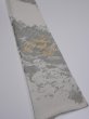 Photo2: 4i08z40  Japanese Kimono Silk  FABRIC Wave Light gray 54.3x6.9 (2)