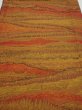 Photo1: 4i05z90  Japanese Kimono Crepe Silk  FABRIC Trees Yellow ochre 63.0x14.2 (1)