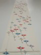 Photo10: 4i04z90  Japanese Kimono Silk  FABRIC Flying crane Off-white 65.4x14.6 (10)