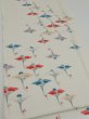 Photo2: 4i05z90  Japanese Kimono Silk  FABRIC Flying crane Off-white 65.4x14.6 (2)