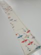 Photo8: 4i07z40  Japanese Kimono Silk  FABRIC Flying crane Off-white 60.6x7.3 (8)