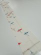 Photo7: 4i09z60  Japanese Kimono Silk  FABRIC Flying crane Off-white 84.6x7.2 (7)