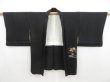 Photo6: 4623T01z560 Vintage Japanese Kimono Silk HAORI Letter box Black (6)