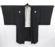 Photo2: 4623T03z700 Vintage Japanese Kimono Silk Men's HAORI Dragon Black (2)