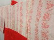 Photo7: 4623T08z570 Vintage Japanese Kimono Silk HAORI Flower Orange-Red (7)