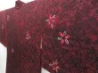 Photo2: 4623T10z590 Vintage Japanese Kimono Silk HAORI Flower Dark grape (2)