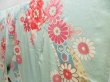 Photo2: 4623T11z810 Vintage Japanese Kimono Silk FURISODE Flowers Light blue (2)