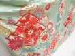 Photo3: 4623T11z810 Vintage Japanese Kimono Silk FURISODE Flowers Light blue (3)