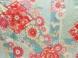 Photo8: 4623T11z810 Vintage Japanese Kimono Silk FURISODE Flowers Light blue (8)