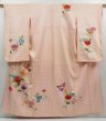 Photo1: 4623T13z950 Vintage Japanese Kimono Silk FURISODE Chrysanthemum Pink (1)