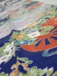 Photo4: 4D09z60  Japanese Kimono Silk  FABRIC Flowers Navy 85.8x7.3 (4)