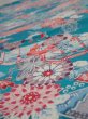 Photo4: 4D02z60  Japanese Kimono Crepe Silk  FABRIC Temple Cyan blue 41.3x14.8 (4)