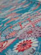 Photo4: 4D07z50  Japanese Kimono Crepe Silk  FABRIC Temple Cyan blue 60.2x7.3 (4)