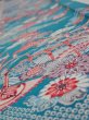 Photo4: 4D08z50  Japanese Kimono Crepe Silk  FABRIC Temple Cyan blue 60.6x7.3 (4)