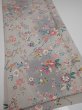 Photo2: 4D04z90  Japanese Kimono Silk  FABRIC Flowers Light gray 66.9x14.4 (2)