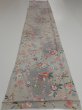 Photo6: 4D04z90  Japanese Kimono Silk  FABRIC Flowers Light gray 66.9x14.4 (6)