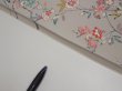 Photo5: 4D07z50  Japanese Kimono Silk  FABRIC Flowers Light gray 60.6x7.7 (5)