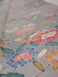 Photo4: 4D08z50  Japanese Kimono Silk  FABRIC Flowers Light gray 61.0x7.7 (4)