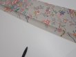 Photo5: 4D08z50  Japanese Kimono Silk  FABRIC Flowers Light gray 61.0x7.7 (5)