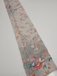 Photo2: 4D09z60  Japanese Kimono Silk  FABRIC Flowers Light gray 85.8x6.7 (2)