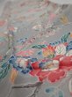 Photo4: 4D10z30  Japanese Kimono Silk  FABRIC Flowers Light gray 35.8x6.7 (4)