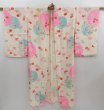 Photo4: 4622T03z350 Antique Japanese Kimono Silk JUBAN Yukiwa Off-white (4)