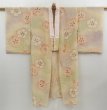 Photo4: 4622T05z260 Antique Japanese Kimono Silk JUBAN Flower Sand beige (4)