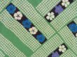 Photo4: 4622T11z560 Antique Japanese Kimono Crepe Silk JUBAN Flower Green (4)