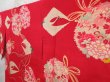 Photo2: 4622T12z460 Antique Japanese Kimono Silk JUBAN Flying crane Red (2)