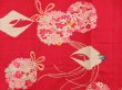 Photo3: 4622T12z460 Antique Japanese Kimono Silk JUBAN Flying crane Red (3)