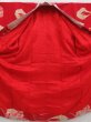 Photo8: 4622T12z460 Antique Japanese Kimono Silk JUBAN Flying crane Red (8)