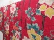 Photo2: 4629T01z560 Antique Japanese Kimono Silk JUBAN Flower Wine red (2)