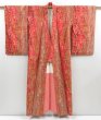 Photo8: 4629T06z790 Vintage Japanese Kimono Silk TSUMUGI Plum branch Red (8)